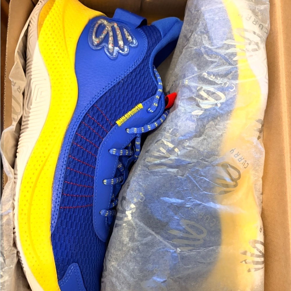 Under Armour Blue and Yellow Men's Running Sneakers